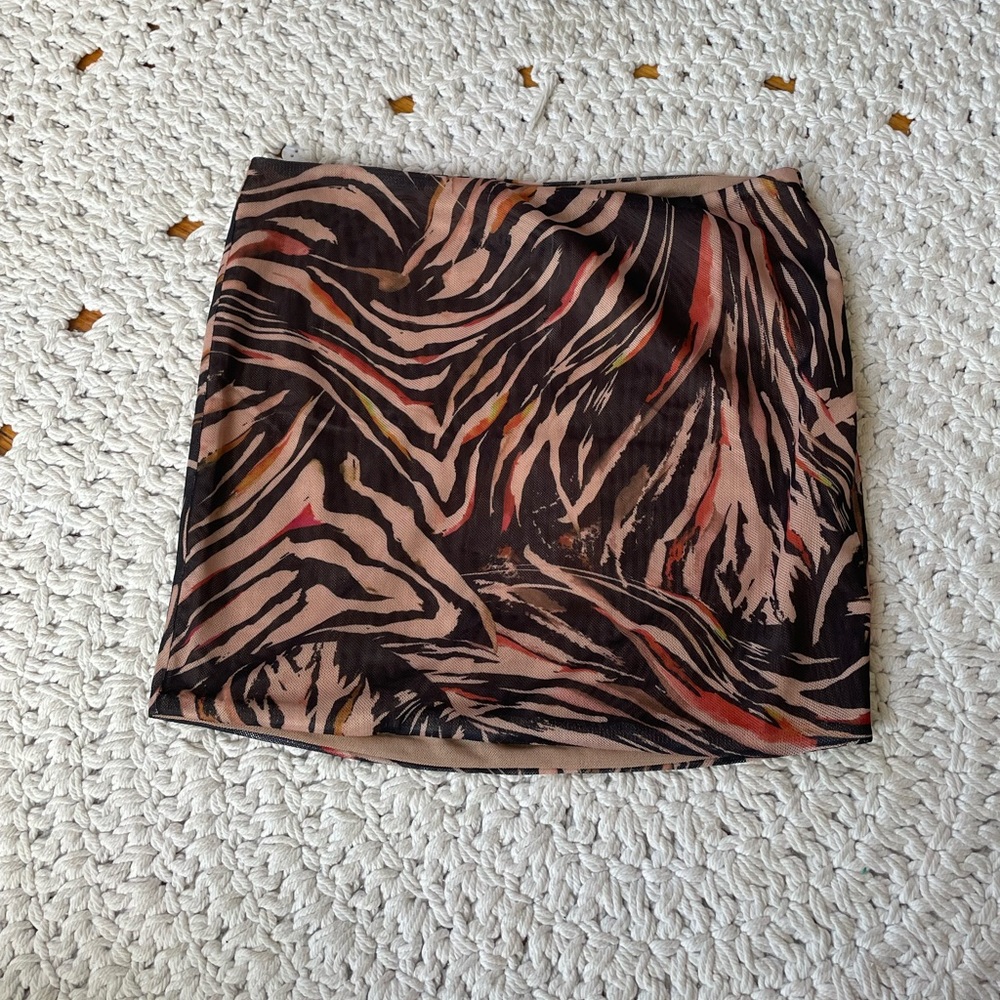 Tiger Mist colorful zebra print mini skirt